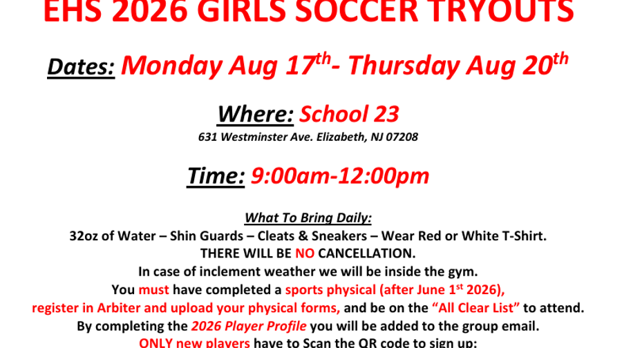 2026 Girls Soccer Tryout